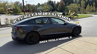 Actually Smart Summon on the 2024 Tesla Model 3!