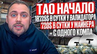 Bittensor Начало | 18725$ в Сутки у Валидатора | 720$ у Майнера