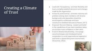 Creating A Climate for Change, Risk Taking, Collaboration & Trust