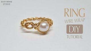 Knot Pearl Wire Wrap Ring Tutorial| Easy Ring| DIY Ring| DIY Jewelry| How to make