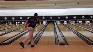 INSANELY FAST! Possibly Worlds Fastest Bowling Strike Fred Flintstone style thrown by Osku Palermaa!