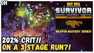 202% Crit On A 3 Stage Run?! DeepCore Weapon Mastery Challenge! Deep Rock Galactic Survivors!