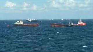 Cargo ship breaks in half in Black Sea