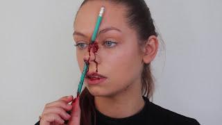 PENCIL PIERCED NOSE - Easy & Simple SFX Halloween Makeup Look