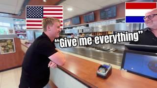 Bringing my AMERICAN friend to a DUTCH snackbar! | CRAZY reactions