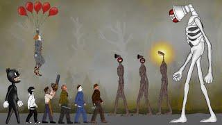 Great Mother Megaphone vs Cartoon Cat, Siren Head, Light Head, Jason, Freddy, IT Pennywise, Michael