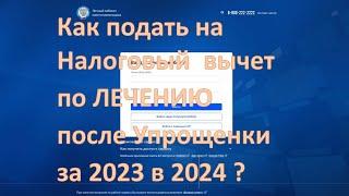 Как оформить налоговый вычет за лечение после Упрощённого вычета за 2023 в 2024 ? (1080)