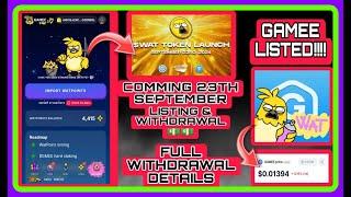 $WAT Coin Price and Listing Date || Gamee Bot Airdrop Claim Date | $wat withdrawal process @btctamil