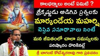 శ్రీకృష్ణుడు అడిగిన ప్రశ్నలకు మార్కండేయ మహర్షి చెప్పిన సమాధానాలు chaganti about  markandeya maharshi