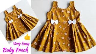 Very Easy Baby Frock Cutting and stitching | Side  pleated Baby Frock cutting and stitching