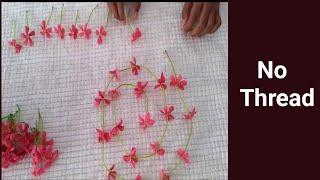 How to tie flower garland without thread for god/Easy method to make garland/Ganesh chaturthi/string