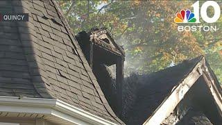 Stubborn fire burns in Quincy home