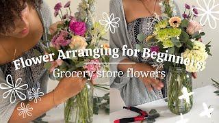 Flower Arrangement Tutorial For Beginners | Grocery Store Flowers Tips