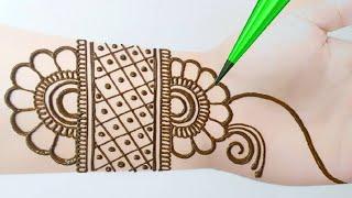 Easy Full Hand Shaded Arabic Bridal Mehndi Designs | Simple Arabic Mehandi Designs for Front Hand