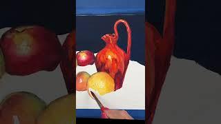 “Classic still life” w/rounded forms was the lesson.  I love teaching Fun-damentals!  #watercolor