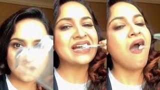 Malayalam Actress Lena Eating Broken Glass