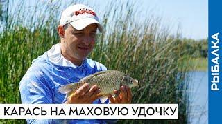 Карась на удочку. Ловля на мах