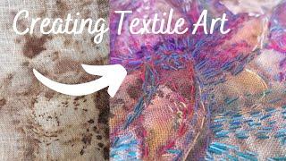 Creative textile art embroidery by Tracey Campbell @artfiberstitch