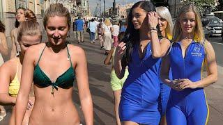 Russia , Walking in Saint-Petersburg |Beautiful Russian Girls on streets of Russian (July 2023) 