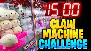 15 MINUTE CLAW MACHINE CHALLENGE!!!