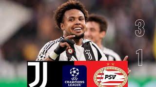 Juventus vs PSV Eindhoven 3-1 | 2024 Champions League | Match Highlights | Commentary chat