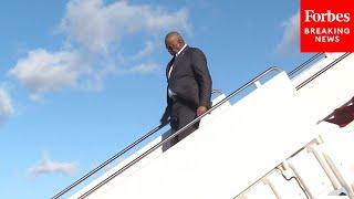 Defense Secretary Lloyd Austin Arrives At Joint Base Andrews Following Trip To Australia And Fiji