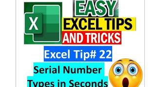  Serial Number in Excel (4K Video)#excel #exceltipsandtricks #exceltraining #exceltips