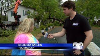 Falling tree crushes Booneville home’s back porch