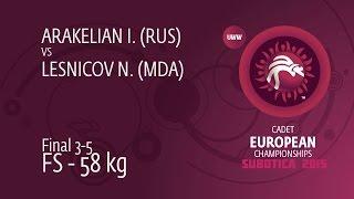 BRONZE FS - 58 kg: N. LESNICOV (MDA) df. I. ARAKELIAN (RUS) by FALL, 8-3