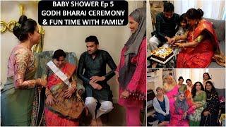 BABY SHOWER Ep 5 | Godh Bharai Ceremony, Fun Games, Cake Cutting & Dinner | Indian Godh Bharai in UK