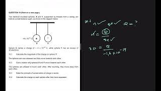 Electrostatics Grade 10 Exam Question March 2025