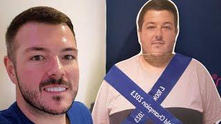 Man celebrates 12 stone weight loss with cardboard cut out of former XXXXL frame | SWNS