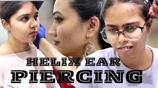 ear piercing vlog 4/helix piercing/upper lobe piercing/#piercing #trending #earpiercing