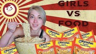 RAMEN NOODLE 10 PACK CHALLENGE | GIRLS VS FOOD