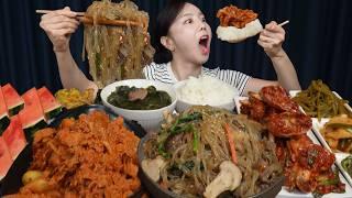 HBD  남편 생일맞이 생일상 ! 잡채 미역국 제육볶음 양념게장 레시피 먹방 ! Korean Birthday Food Recipe Mukbang ASMR Ssoyoung