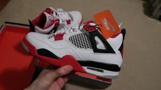 AIR JORDAN 4 RETRO 'FIRE RED' SNEAKER UNBOXING