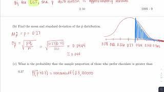 p-hat Distribution Example Including Finding a Probability Using the Normal Curve