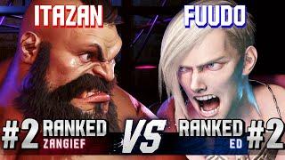 SF6 ▰ ITAZAN (#2 Ranked Zangief) vs FUUDO (#2 Ranked Ed) ▰ High Level Gameplay