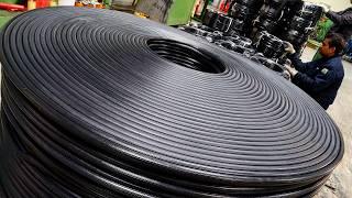 The process of making a non-burning rubber welding hose. Korean rubber hose factory