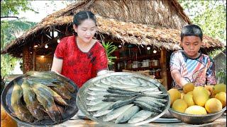 Peaceful family with food in countryside made by Mommy Chef Sros - Cooking with Sros