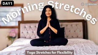 15 min Gentle Morning Stretches for Beginners |No Mat Yoga | Relaxing Full body stretch