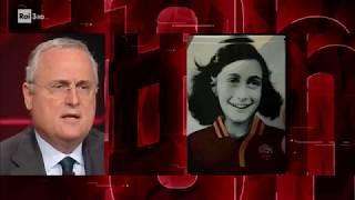 Claudio Lotito sulla vicenda degli adesivi con l'immagine di Anna Frank - #cartabianca 24/10/2017