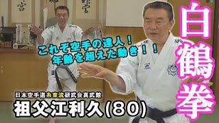 【80歳現役空手家！】空手の源流「白鶴拳」“円熟すぎる”形と分解　糸東流・祖父江利久師範　Shito-ryu Karate  Fujian White Crane by Sofue Toshihisa