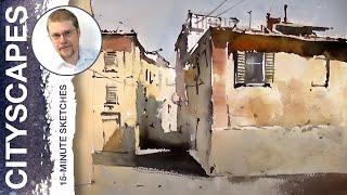 #96 Quinacridone Sienna (Watercolor Cityscape Tutorial)