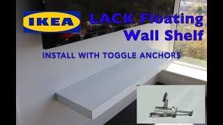 Ikea LACK Floating Wall Shelf Install with Driller Toggle Anchors