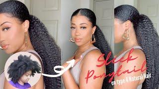 How to do a LOW SLEEK PONYTAIL on type 4 hair