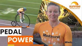 Lizanne Wilmot on smashing penny-farthing record | Sunrise