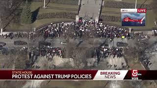 Anti-Trump, Project 2025 protest gathers outside Massachusetts State House