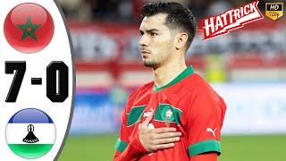 Morocco vs Lesotho 7-0 Highlights & All Goals 2024  Brahim Díaz Hattrick