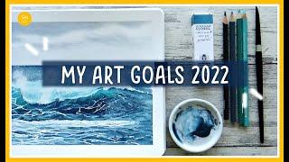 ⭐My Art Goals 2022 | Painting an ocean wave in WATERCOLOUR